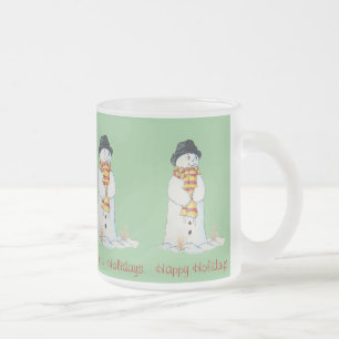 Tasse Givré Bonhomme de neige mignon avec le bas de Noël dans