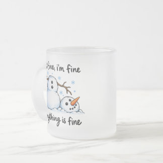 Tasse Givré Bonhomme de neige qui fond humour d'hiver drôle