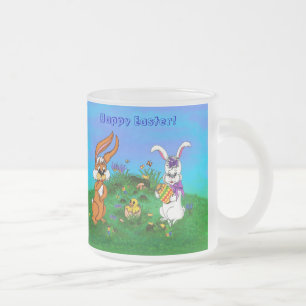 Tasse Givré Bonne Pâques ! Lapin avec lapin et poussin