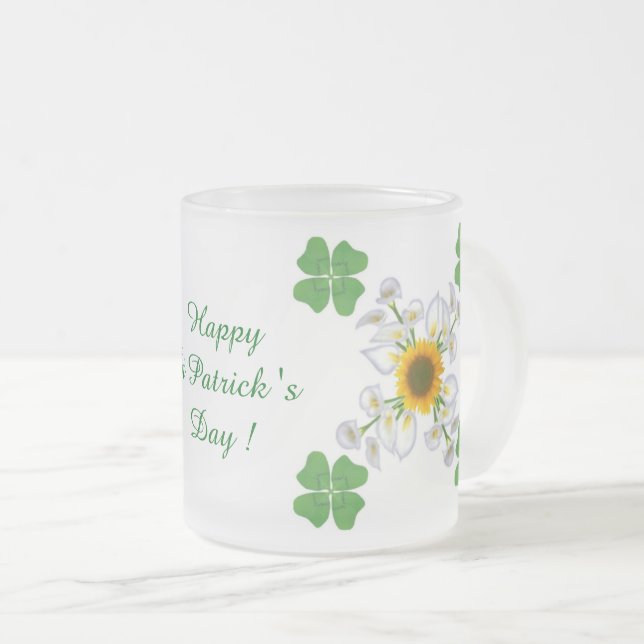 Tasse Givré Bonne Saint Patrick ! Clover avec Calla (Devant droit)