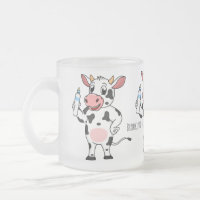 Bonne vache avec dessin animé de biberon
