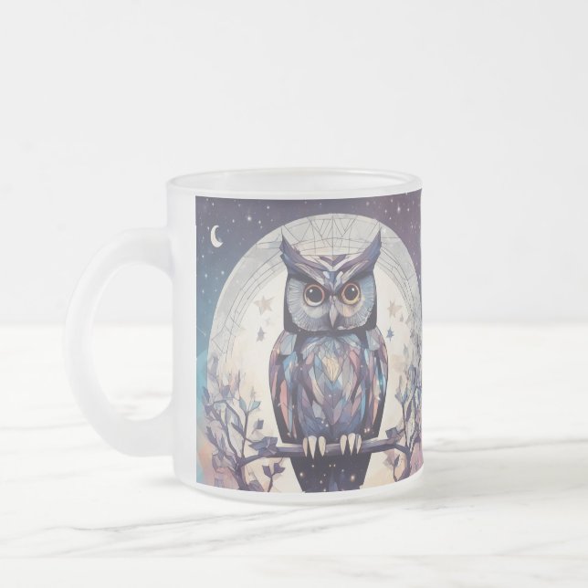 Tasse Givré Boue blanche Pleine lune de hibou enchantée - 15 o (Gauche)