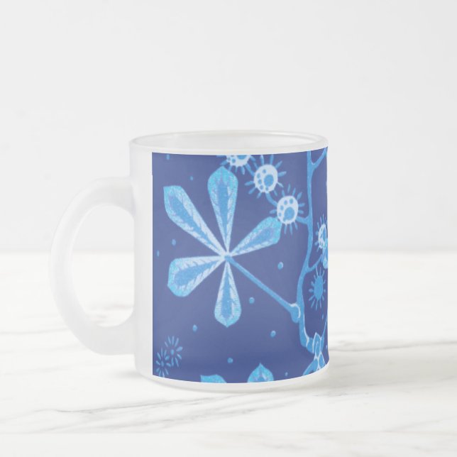 Tasse Givré Boue de fleurs de gelée azur (Gauche)
