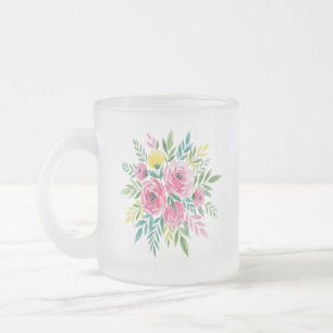 Tasse Givré Boue florale Aquarelle - Fleur de style Loose Vibr