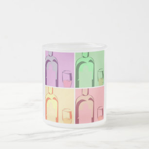 Tasse Givré Bouteille de vin et verre Pop Art