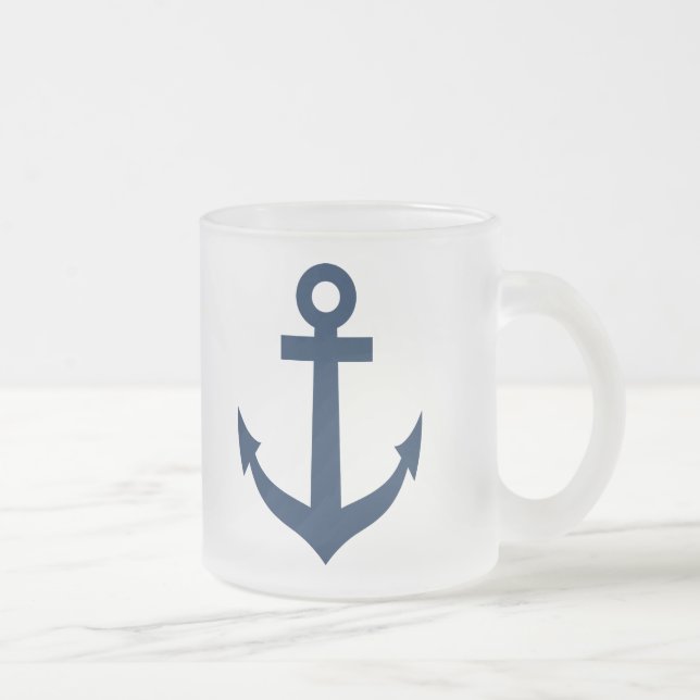 Tasse Givré Bouton en verre nautique avec icône d'ancrage de n (Droit)