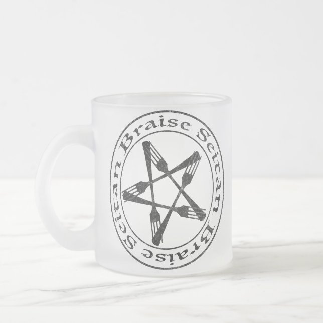 Tasse Givré Braise Seitan Vegan Pentagram (version sombre) (Gauche)