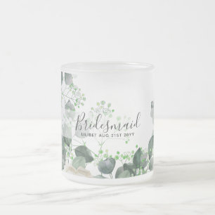 Tasse Givré Bridesmaid Cadeaux Roses Blanches Thème Personnali