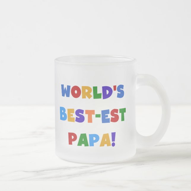 Tasse Givré Bright Colours World's Best Papa Tshirts and Gifts (Droit)