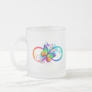 Tasse Givré Bright infinity with rainbow butterfly