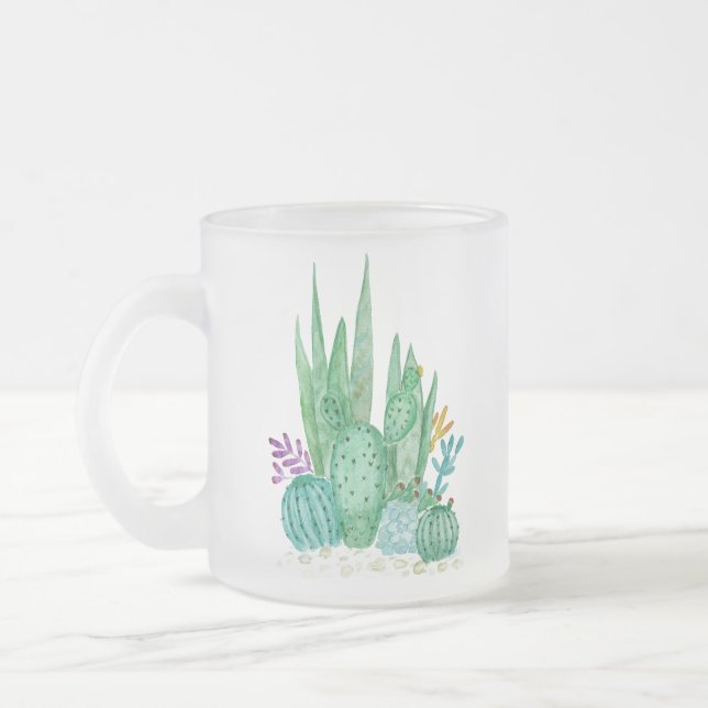 Tasse Givré Cactus, aquarelle (Gauche)