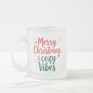 Tasse Givré Cadeau de Noël en verre givré, Citation de vacance