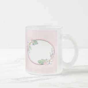 Tasse Givré Cadre floral rose rond enfants printemps mignon pe