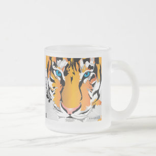 TASSE GIVRÉ CAFÉ EN VERRE FROST-TIGER-ORANGE FROSÉ SUR MESURE