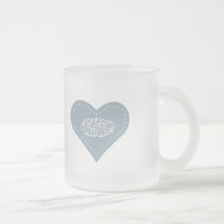 Tasse Givré Calligraphie bleue islamique de bismillah de point