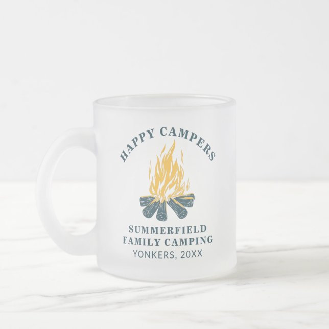 Tasse Givré Camping familial Correspondance RV Voyage Happy Ca (Gauche)