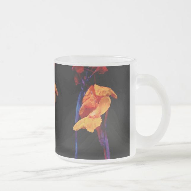 Tasse Givré Canna Lys sur noir avec bleu (Droit)
