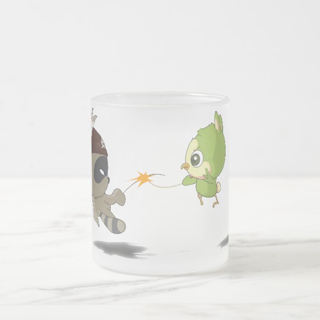 Tasse Givré Caractère drôle d'Anime de bande dessinée d'oiseau (Centre)