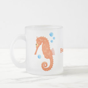 Tasse Givré Caricature de bulles d'hippocampe orange