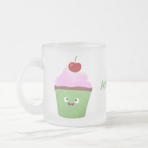 Tasse Givré Caricature de cupcake joyeux