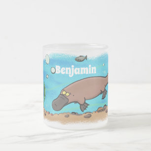 Tasse Givré Caricature de natation de Cute platypus