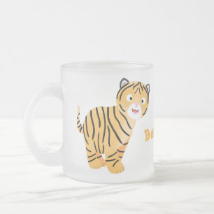 Tasse Givré Caricature de petit tigre joyeux