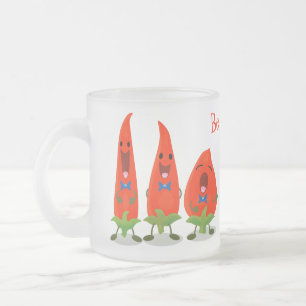 Tasse Givré Caricature de piments chantants mignons