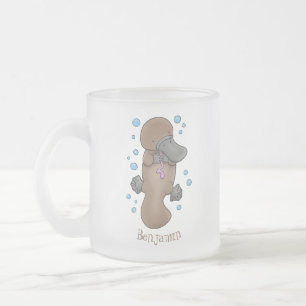Tasse Givré Caricature de platypus bébé très heureuse