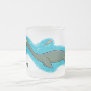 Tasse Givré Caricature de plesiosaure, monstre marin mignon et