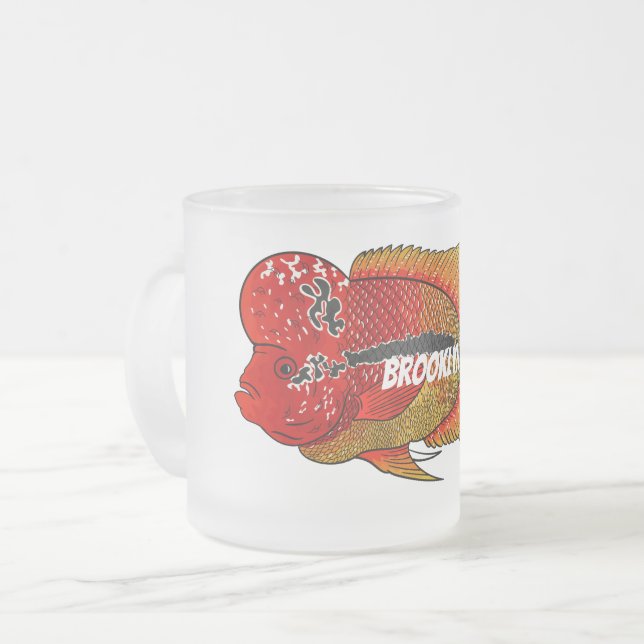 Tasse Givré Caricature de poisson cichlide à fleur (Devant gauche)