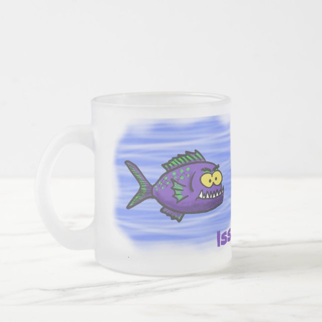 Tasse Givré Caricature de poisson de Piranha (Gauche)