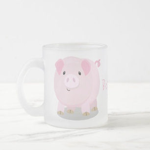 Tasse Givré Caricature de porc mignon rose pot vendue