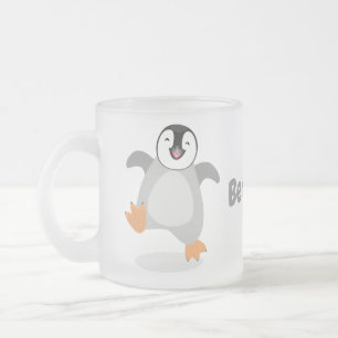 Tasse Givré Caricature de poussin de pingouin mignon et joyeus