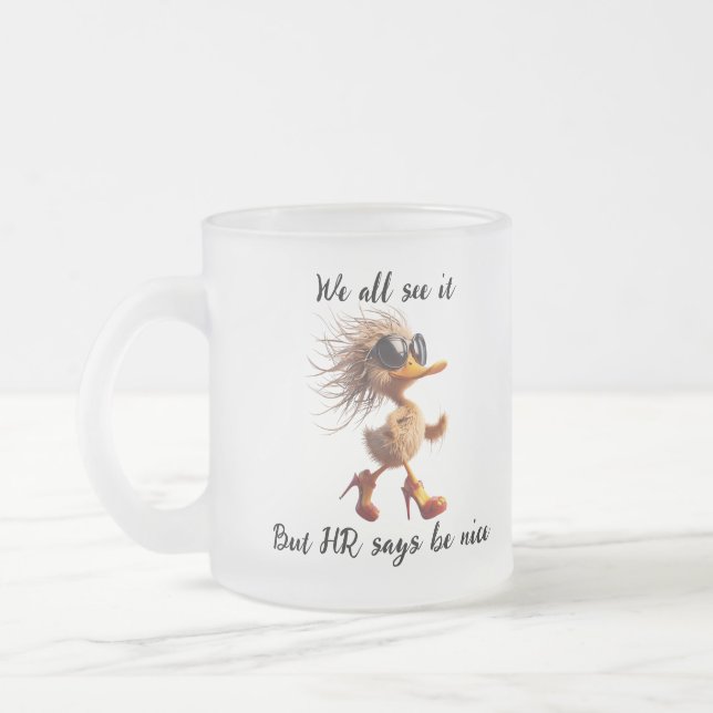 Tasse Givré Caricature de RH, Mugue de drôlerie de bureau, tas (Gauche)