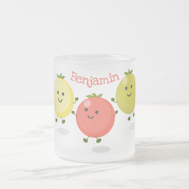 Tasse Givré Caricature de tomates cerises mûres (Centre)