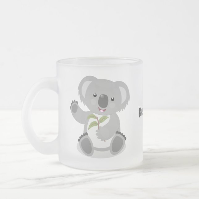 Tasse Givré Caricature joyeux koala agitant (Gauche)