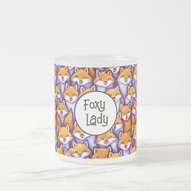Tasse Givré Caricature Red fox drôle foxy dame humour doodé fu (Centre)