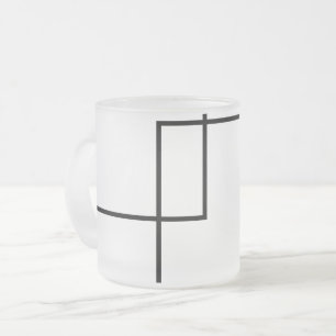 Tasse Givré Carrés Géométriques Minimalistes Verre Dépolisé