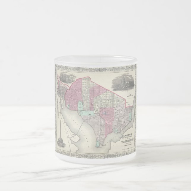 Tasse Givré Carte 1866 de Johnson de DC de Washington (Centre)