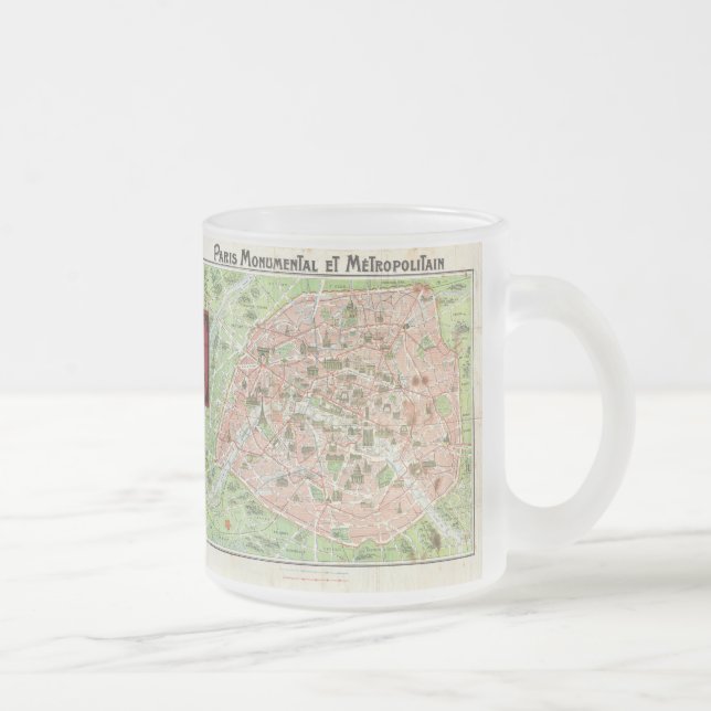 Tasse Givré Carte ancienne de Paris (1920) (Droit)
