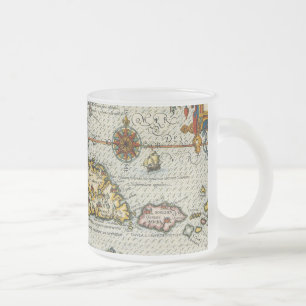 Tasse Givré Carte vintage du des Caraïbes (1594)