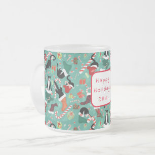 Tasse Givré Chat amusant et stock de Noël