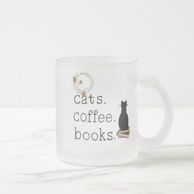 Tasse Givré Chat. Café. Livres. La perfection. (Droit)
