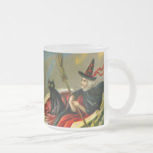 Tasse Givré Chat et sorcière vintage d'Halloween noir