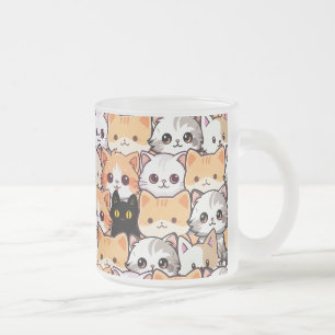 Tasse Givré Chat noir mignon en chats orange animal de compagn