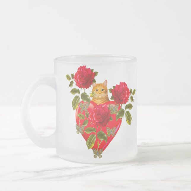 Tasse Givré Chat Valentine de Kitty (Gauche)