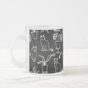 Tasse Givré Chats blancs en noir