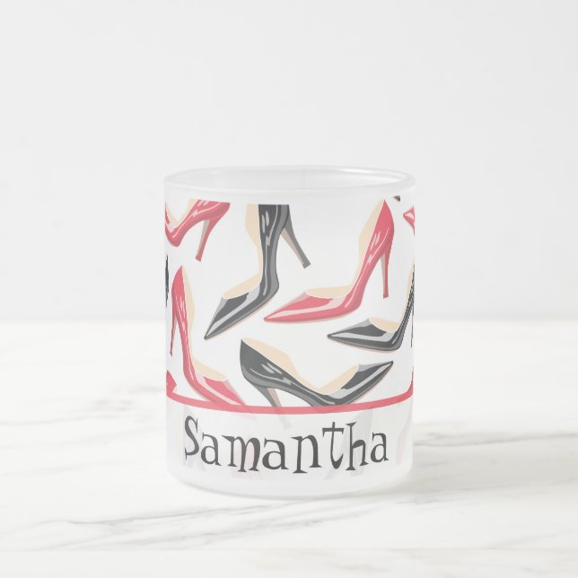 Tasse Givré Chaussures Femen Haute Coupe de café en verre givr (Centre)