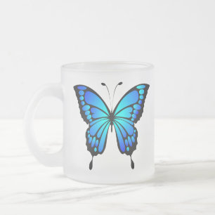 Tasse Givré Chemise C illustration papillon bleu insecte-20284