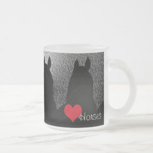 Tasse Givré Chevaux de Coeur I Coeur Rouge (argent métallique)